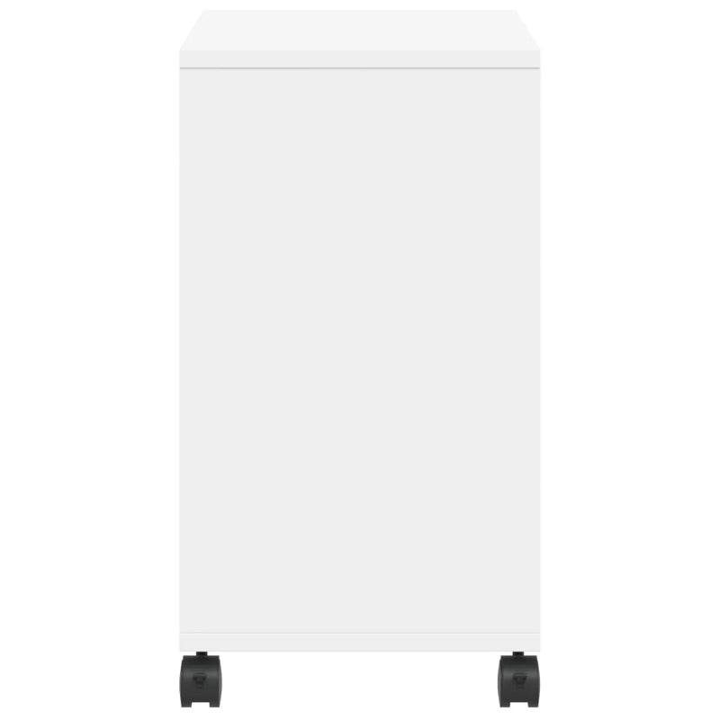 vidaXL Side Table with Wheels White 50x30x55 cm Engineered Wood