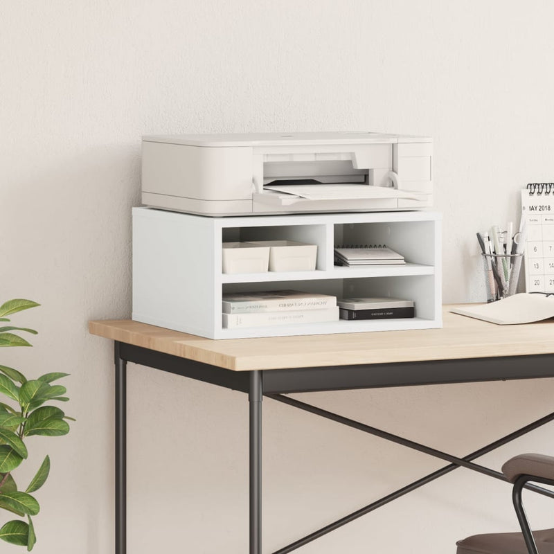 vidaXL Printer Stand White 49x40x22.5 cm Engineered Wood