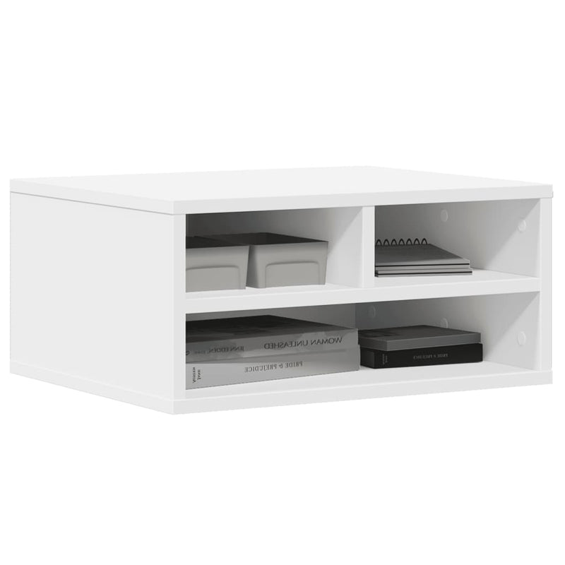 vidaXL Printer Stand White 49x40x22.5 cm Engineered Wood