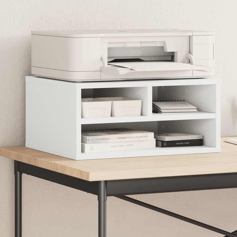 vidaXL Printer Stand White 49x40x22.5 cm Engineered Wood