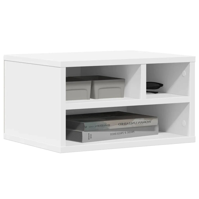Printer Stand White 40x32x22.5 cm Engineered Wood