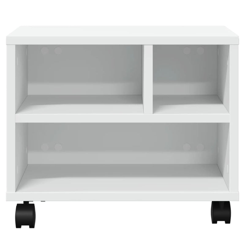 vidaXL Printer Stand with Wheels White 41x32x34.5 cm