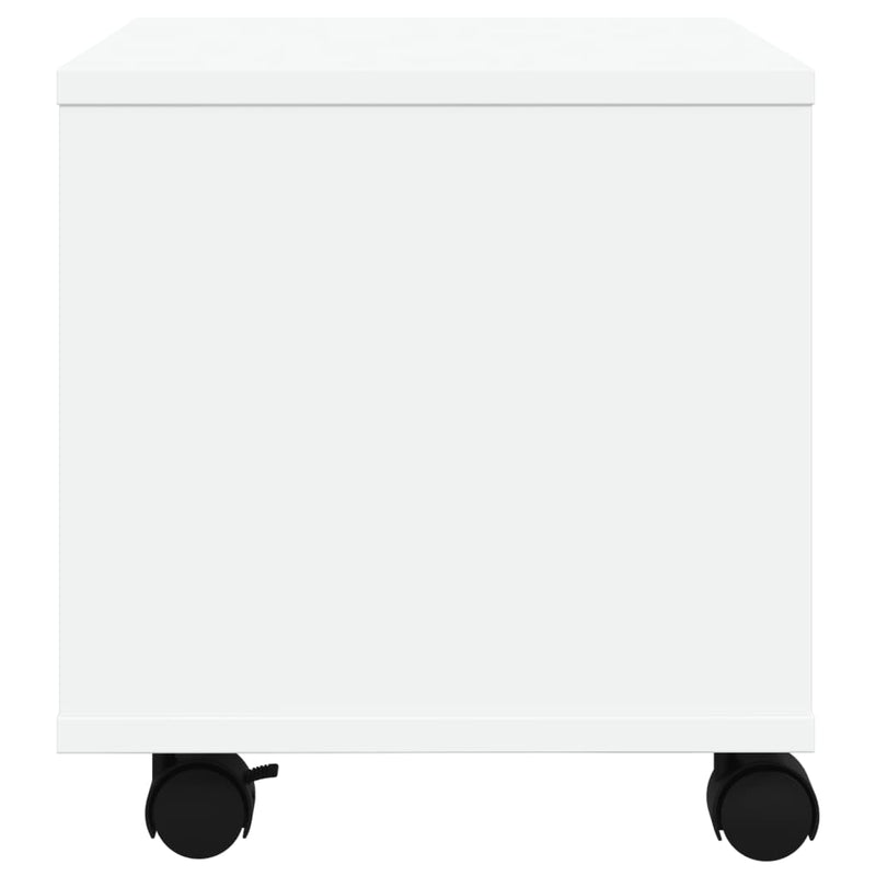vidaXL Printer Stand with Wheels White 41x32x34.5 cm