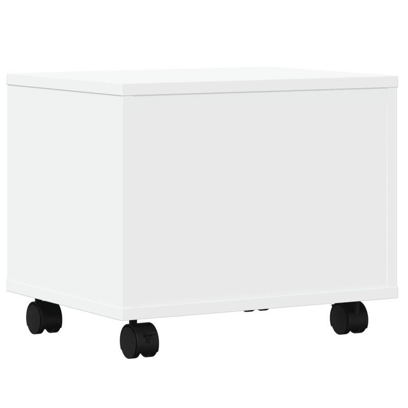 vidaXL Printer Stand with Wheels White 41x32x34.5 cm