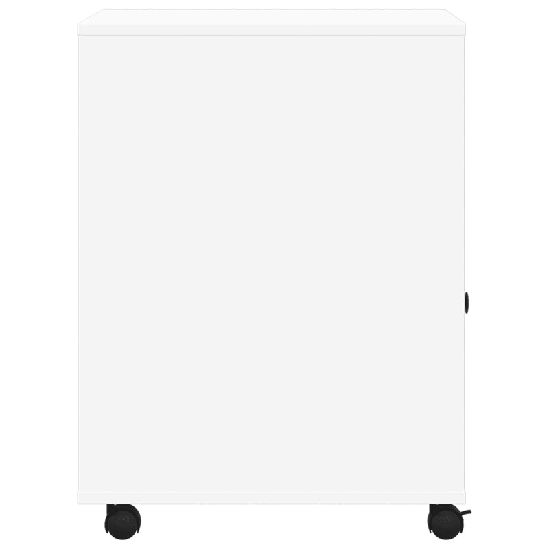 Printer Stand with Wheels White 60x50x67 cm