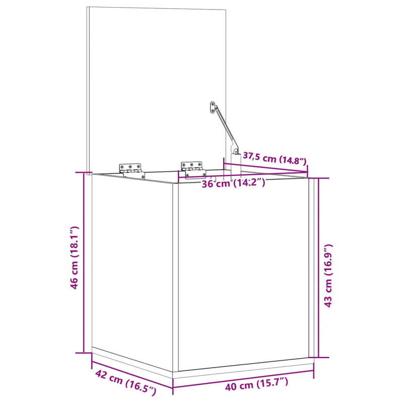 Storage Box White 40x42x46 cm Engineered Wood