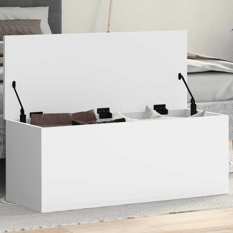 vidaXL Storage Box White 90x35x35 cm Engineered Wood