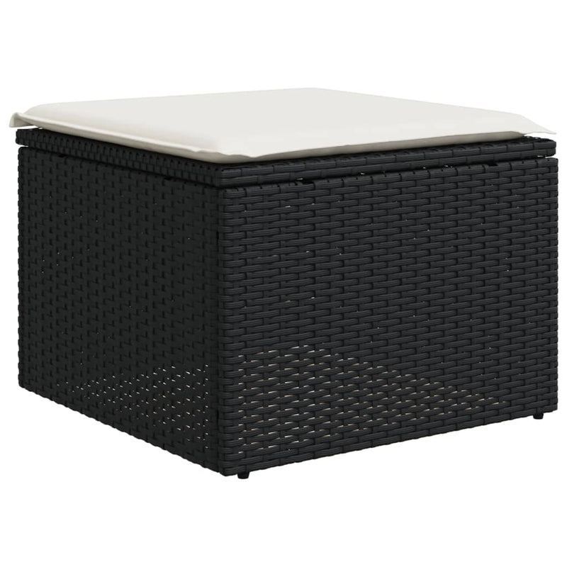 vidaXL 9 Piece Garden Sofa Set with Cushions Black Poly Rattan