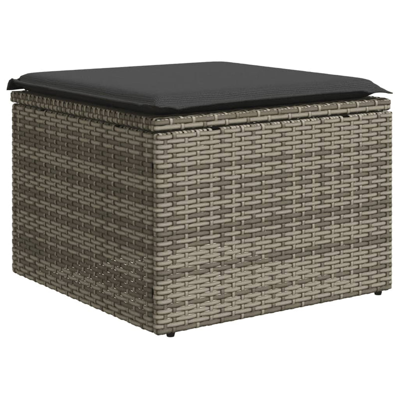 vidaXL 11 Piece Garden Sofa Set with Cushions Grey Poly Rattan