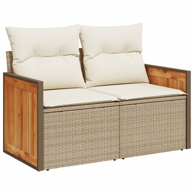 vidaXL 9 Piece Garden Sofa Set with Cushions Grey Poly Rattan