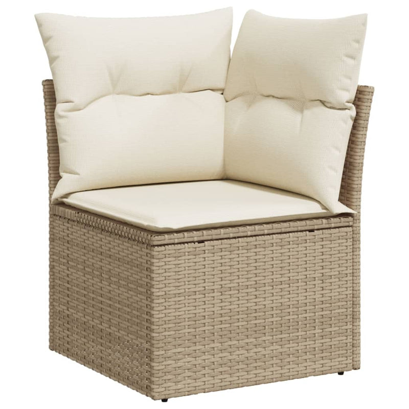 vidaXL 9 Piece Garden Sofa Set with Cushions Grey Poly Rattan