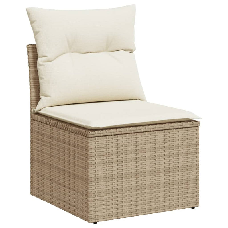 vidaXL 9 Piece Garden Sofa Set with Cushions Grey Poly Rattan