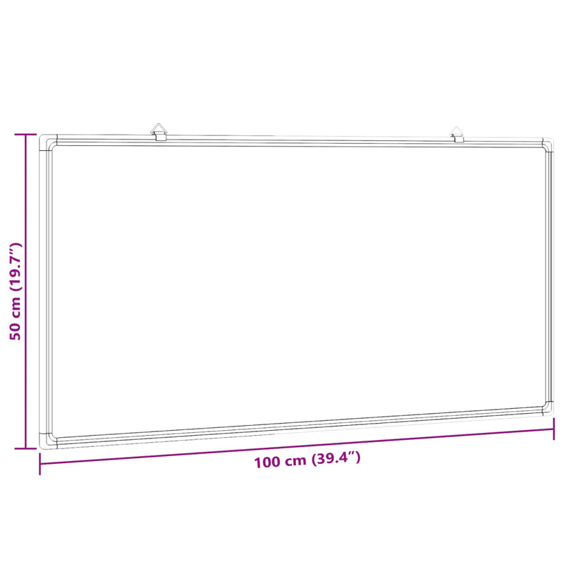 Magnetic Whiteboard 100x50x1.7 cm Aluminium