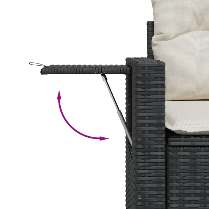 vidaXL 6 Piece Garden Sofa Set with Cushions Black Poly Rattan