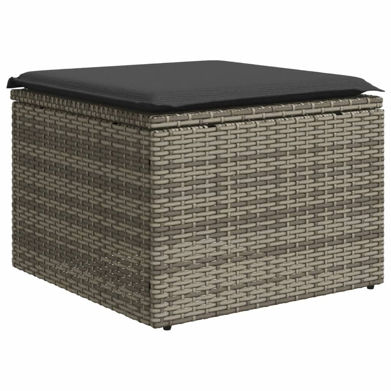 vidaXL 10 Piece Garden Sofa Set with Cushions Grey Poly Rattan