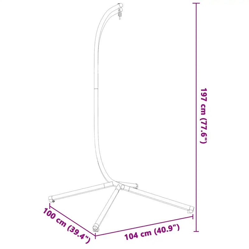 Hanging Egg Chair Stand without Basket Anthracite Steel