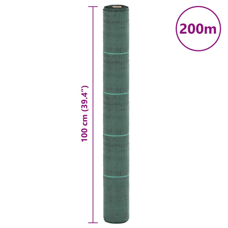 vidaXL Weed Membrane Green 1x200 m PP