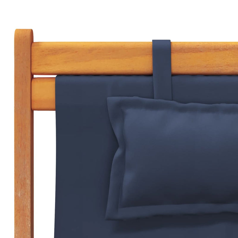 vidaXL Folding Beach Chairs 2 pcs Blue Fabric
