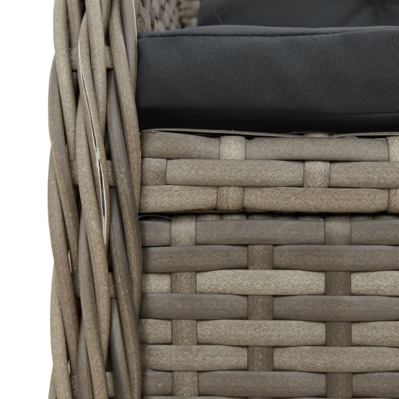 vidaXL Reclining Garden Chairs 2 pcs Grey Poly Rattan
