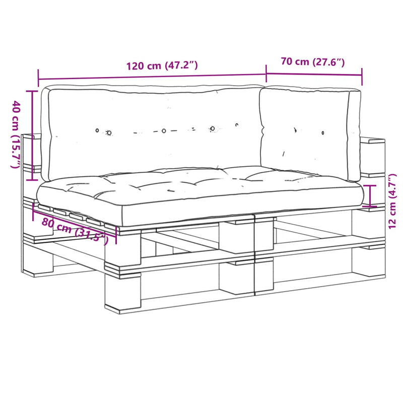 Pallet Cushions 3 pcs Grey Fabric
