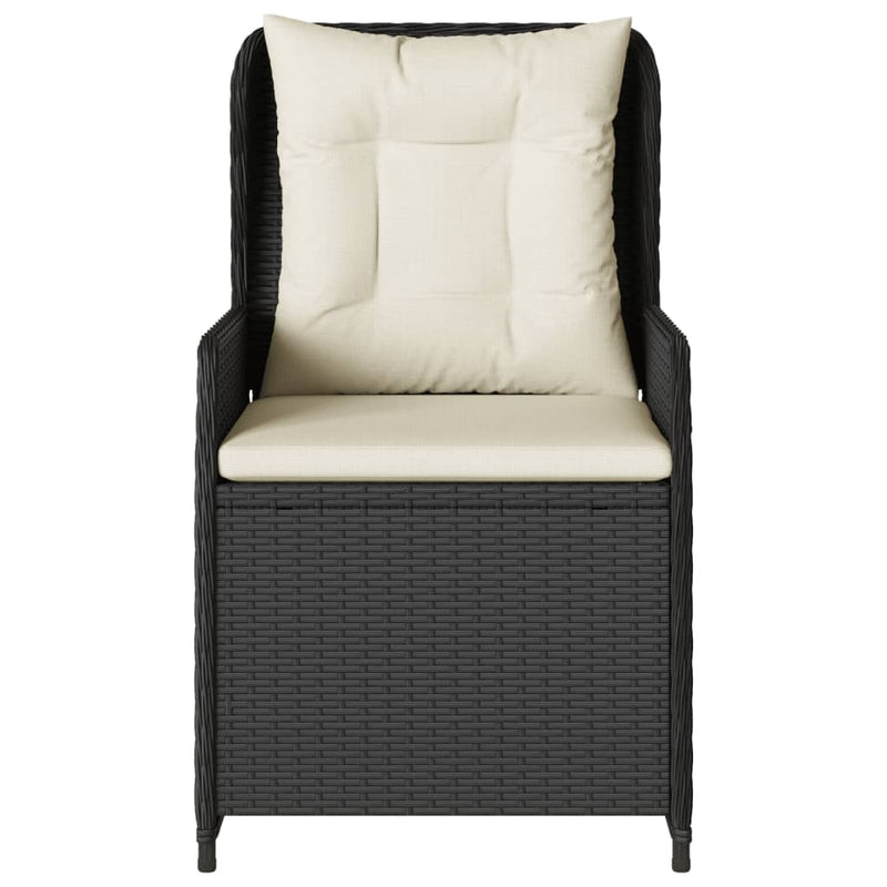 vidaXL Reclining Garden Chairs 2 pcs Black Poly Rattan