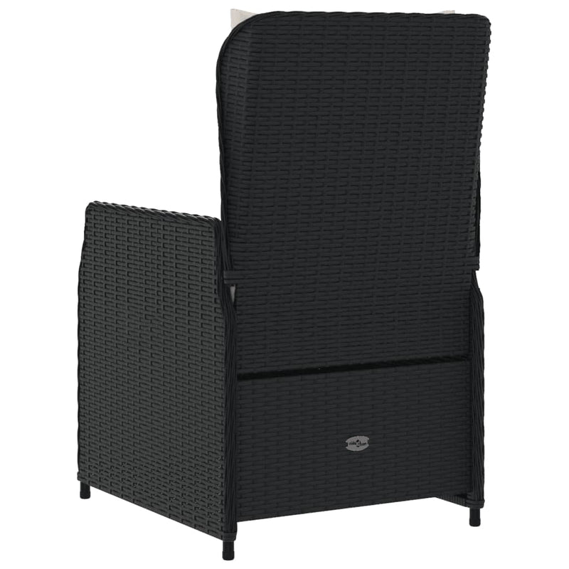 vidaXL Reclining Garden Chairs 2 pcs Black Poly Rattan