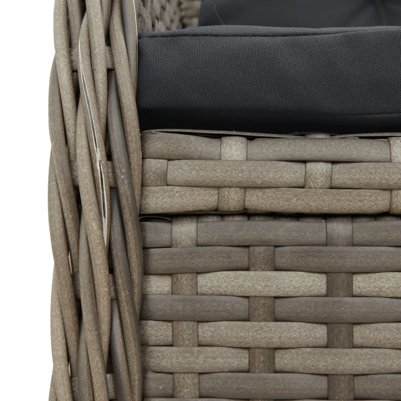 vidaXL Reclining Garden Chairs 2 pcs Grey Poly Rattan