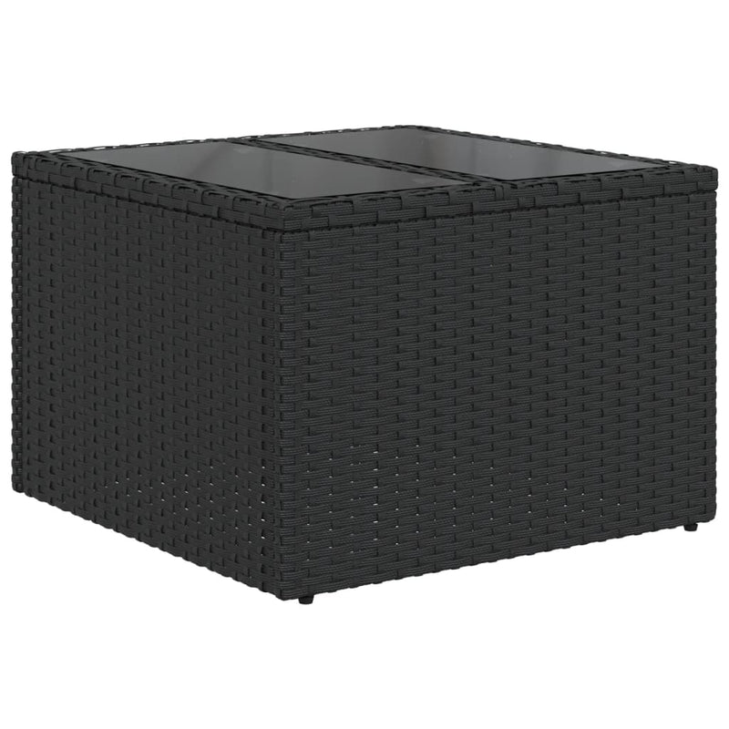vidaXL 7 Piece Garden Sofa Set with Cushions Black Poly Rattan