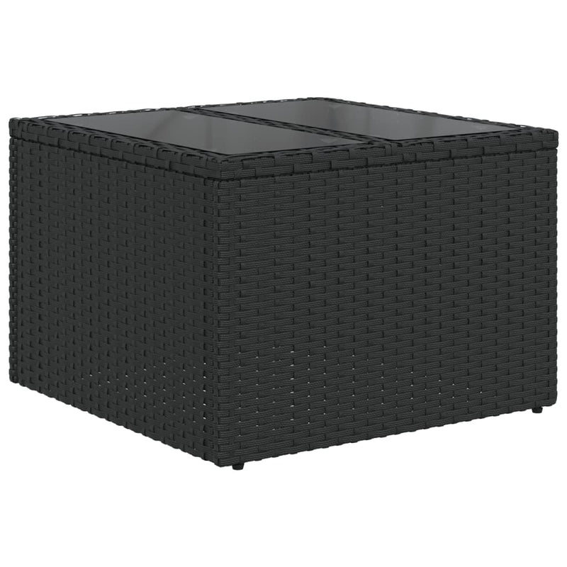 vidaXL 7 Piece Garden Sofa Set with Cushions Black Poly Rattan