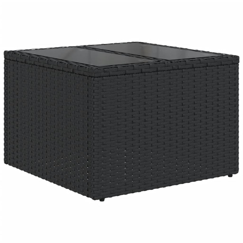 vidaXL 10 Piece Garden Sofa Set with Cushions Black Poly Rattan