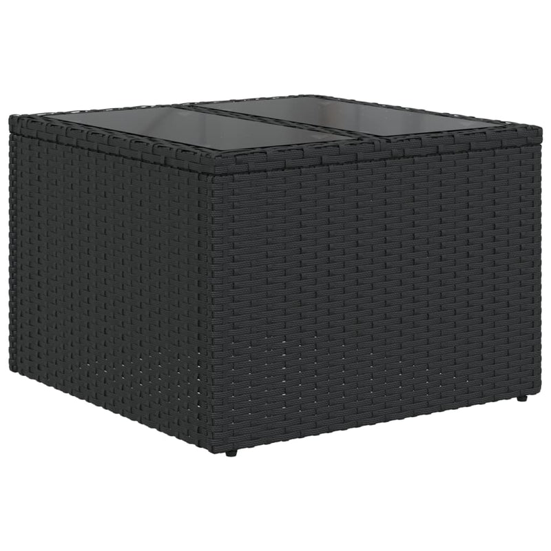 vidaXL 7 Piece Garden Sofa Set with Cushions Black Poly Rattan