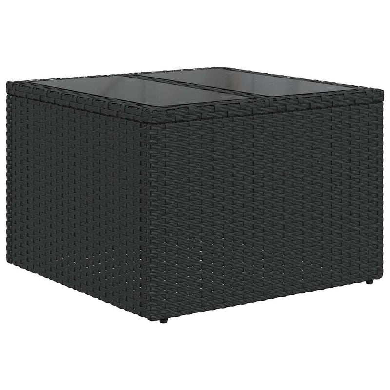 vidaXL 7 Piece Garden Sofa Set with Cushions Black Poly Rattan