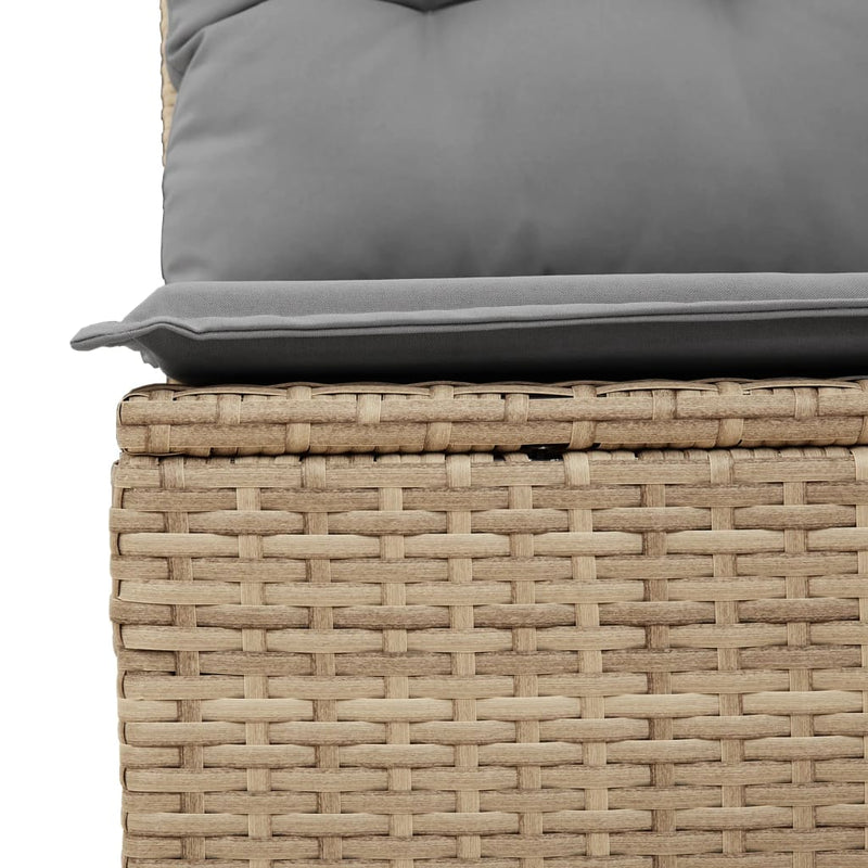 vidaXL 10 Piece Garden Sofa Set with Cushions Beige Poly Rattan