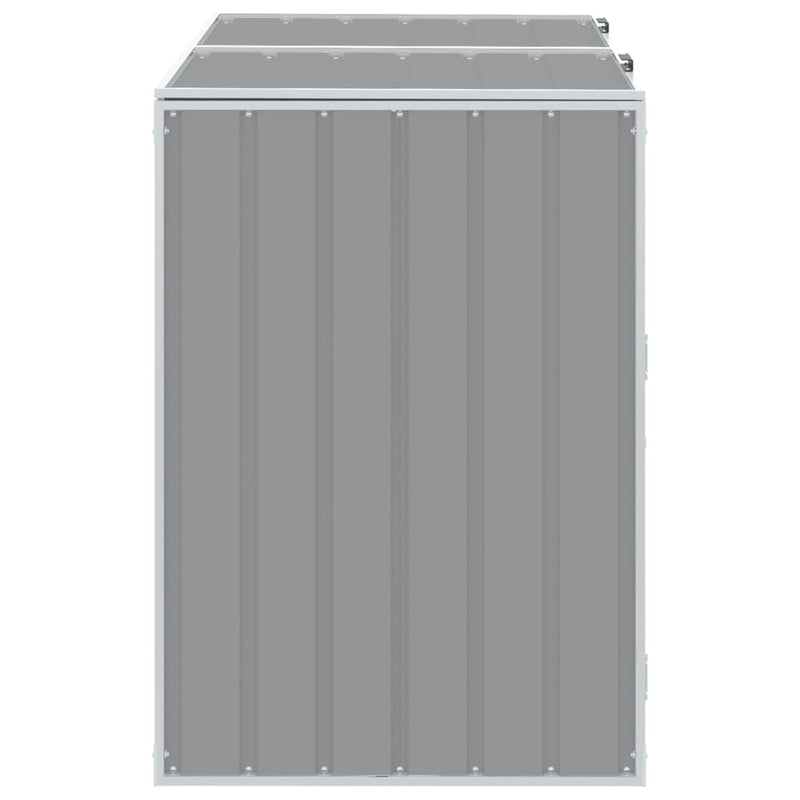 vidaXL Wheelie Bin Storage for Double Bins Grey 144x81x113 cm Steel
