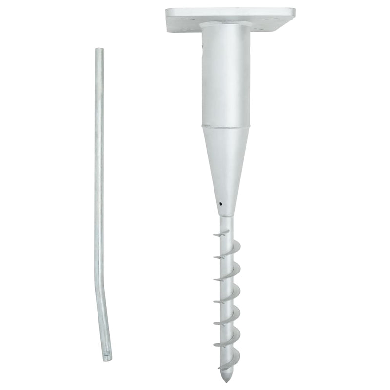 vidaXL In-Ground Parasol Base with Rod 16x16x52 cm Steel