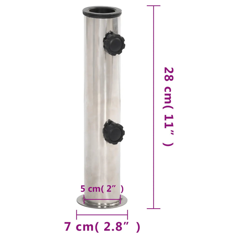 Parasol Base for ��38/48 mm Pole Silver Stainless Steel