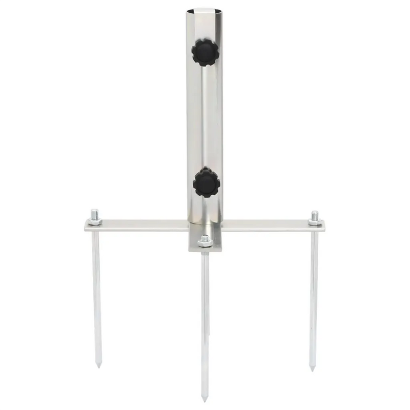 Parasol Base with Ground Spikes for ��32-38 mm Silver Steel
