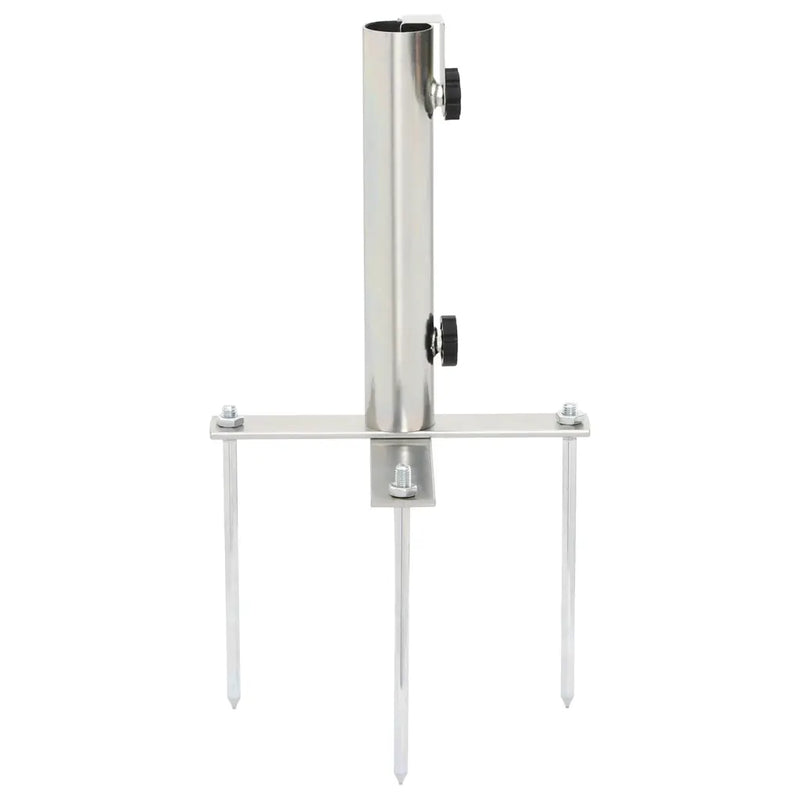 Parasol Base with Ground Spikes for ��32-38 mm Silver Steel