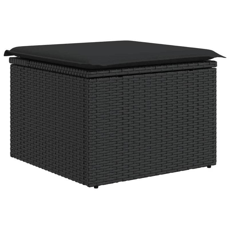 vidaXL 5 Piece Garden Sofa Set with Cushions Black Poly Rattan