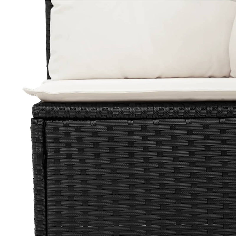vidaXL 6 Piece Garden Sofa Set with Cushions Black Poly Rattan