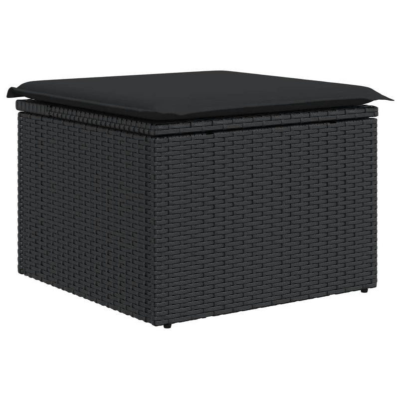 vidaXL 8 Piece Garden Sofa Set with Cushions Black Poly Rattan