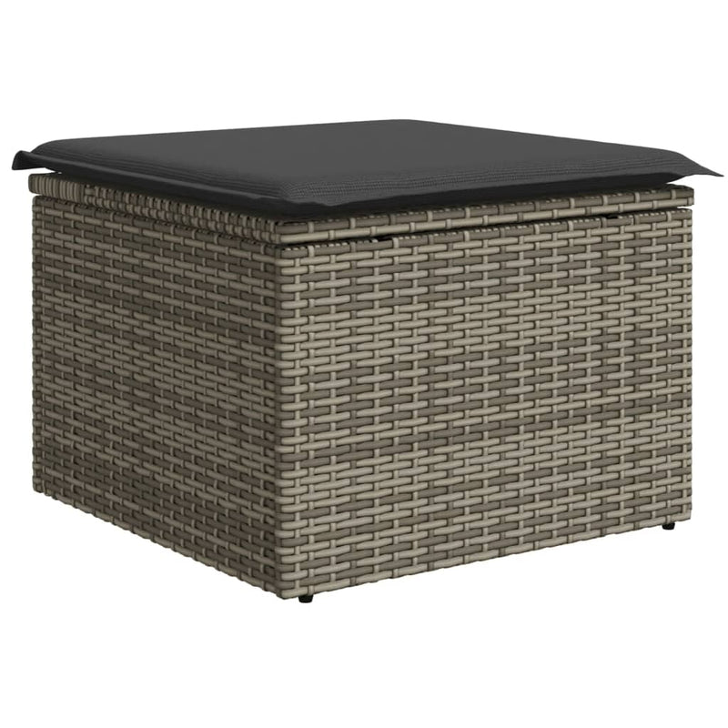 vidaXL 8 Piece Garden Sofa Set with Cushions Grey Poly Rattan