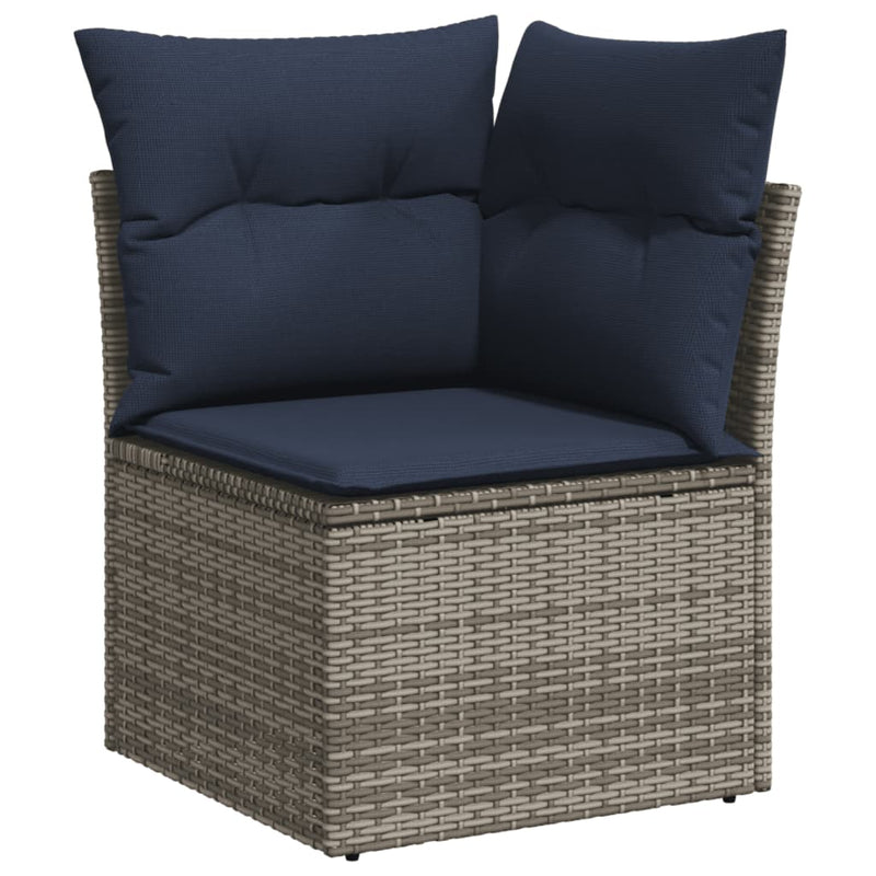vidaXL 13 Piece Garden Sofa Set with Cushions Grey Poly Rattan