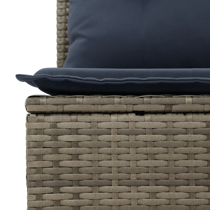 vidaXL 13 Piece Garden Sofa Set with Cushions Grey Poly Rattan
