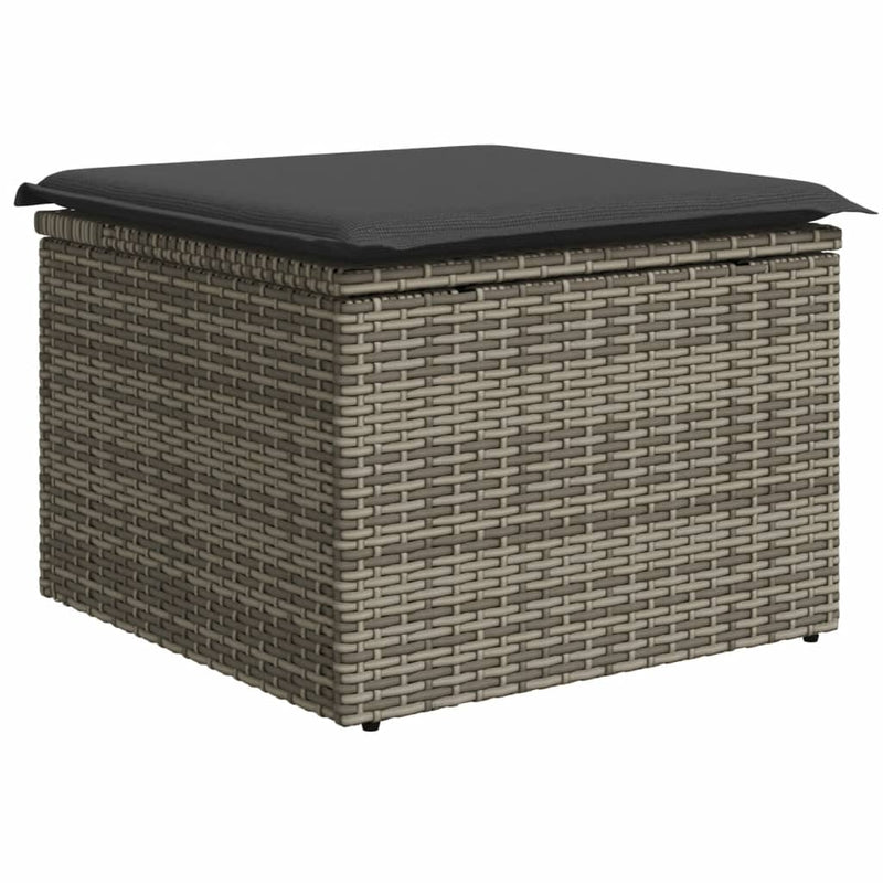 vidaXL 6 Piece Garden Sofa Set with Cushions Grey Poly Rattan