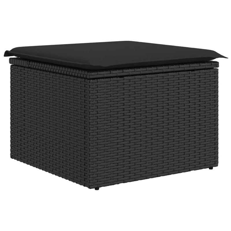 vidaXL 8 Piece Garden Sofa Set with Cushions Black Poly Rattan