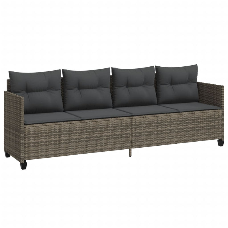 vidaXL 5 Piece Garden Sofa Set with Cushions Grey Poly Rattan