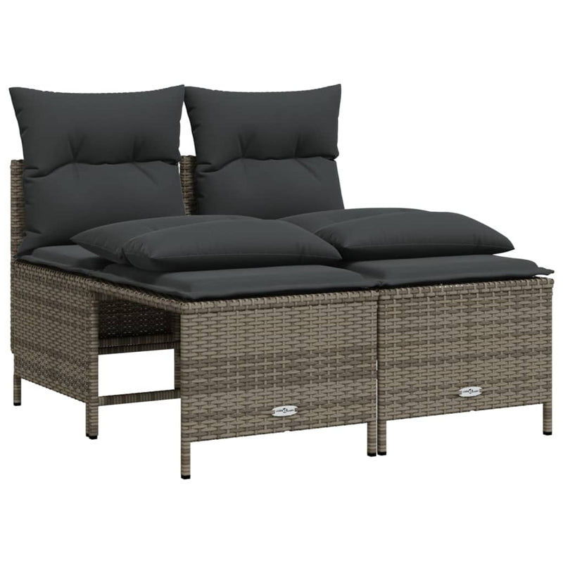 vidaXL 5 Piece Garden Sofa Set with Cushions Grey Poly Rattan