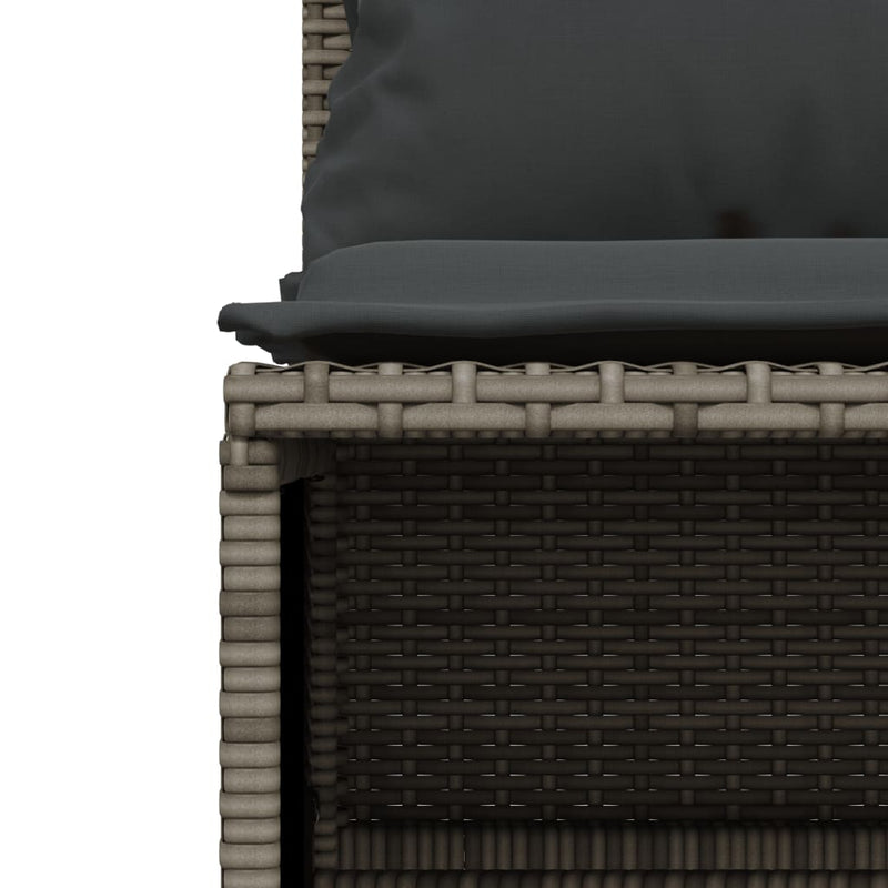 vidaXL 5 Piece Garden Sofa Set with Cushions Grey Poly Rattan