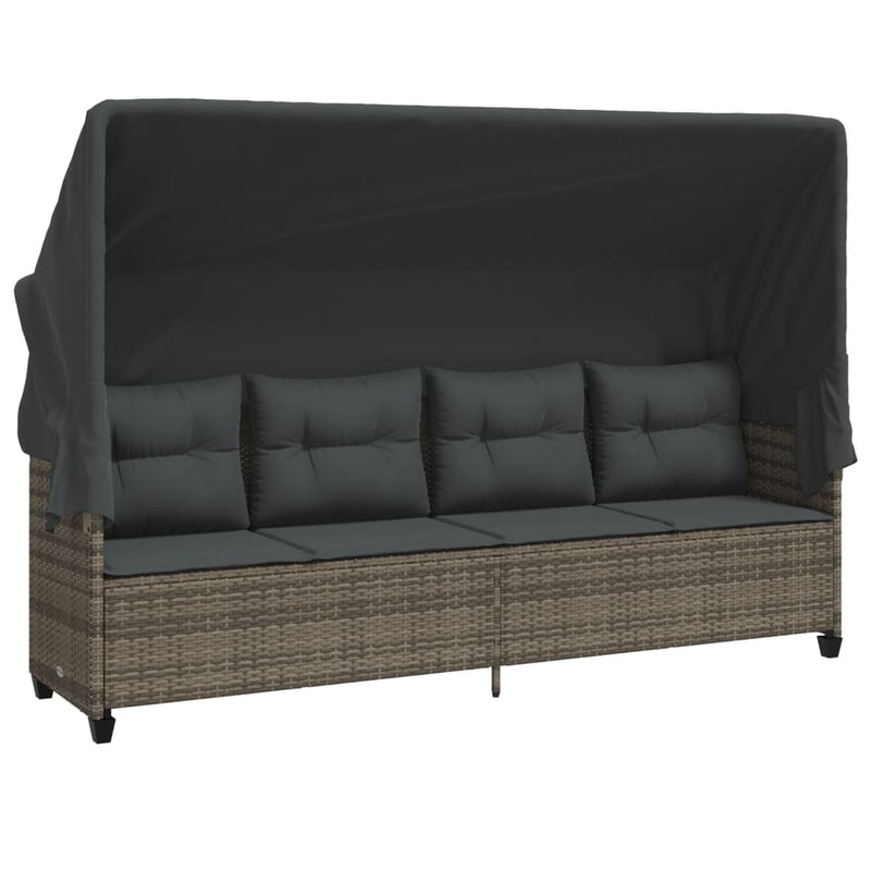 vidaXL 5 Piece Garden Sofa Set with Cushions Grey Poly Rattan